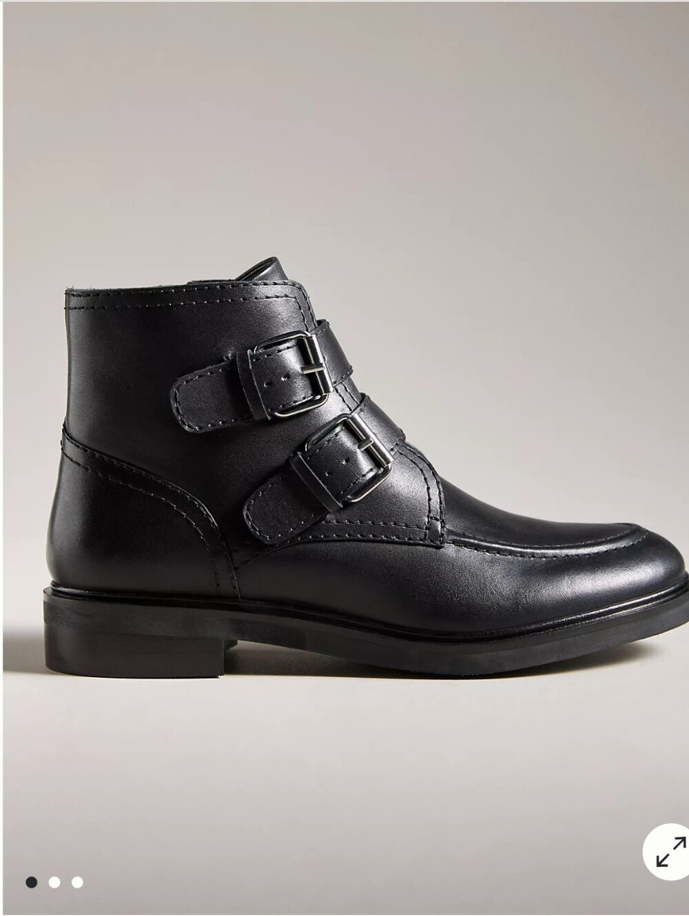 💰🔽Seychelles Doing It Right Black Double-Buckle Leather Ankle Boot
